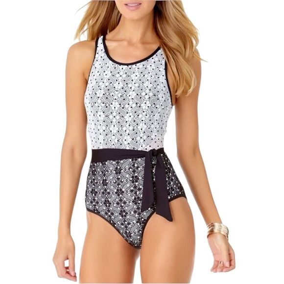 Anne Cole | In First Lace High Neck Women’s One Piece Swimsuit Bathing Suit - Picture 9 of 9